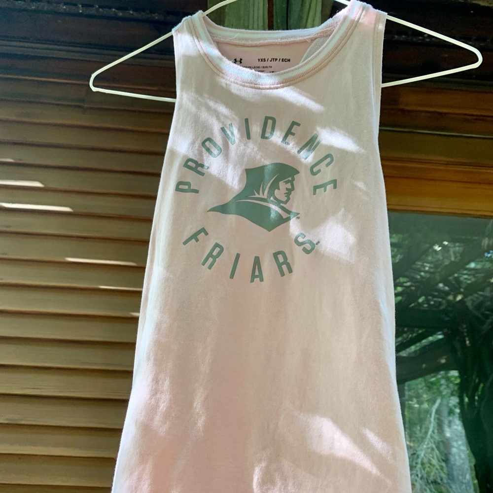 Under Armour Providence College Friars pink white sleeveless racerback tank top